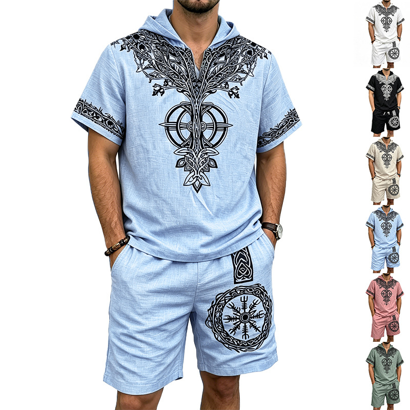 Męski zestaw letni: bluzka z k – Short Linen Drawstring recenzja i cena
