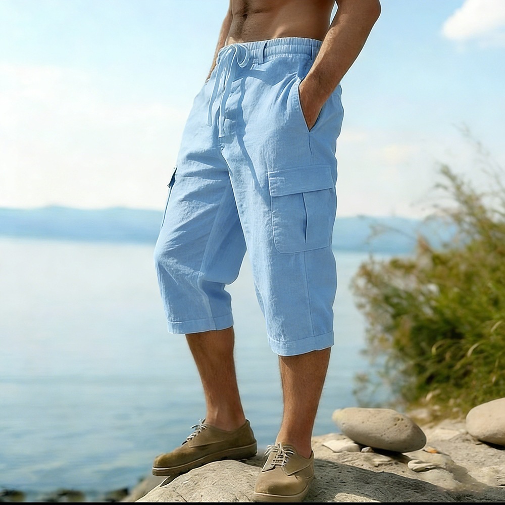 Męskie letnie szorty z bawełny – Short Linen Drawstring recenzja i cena